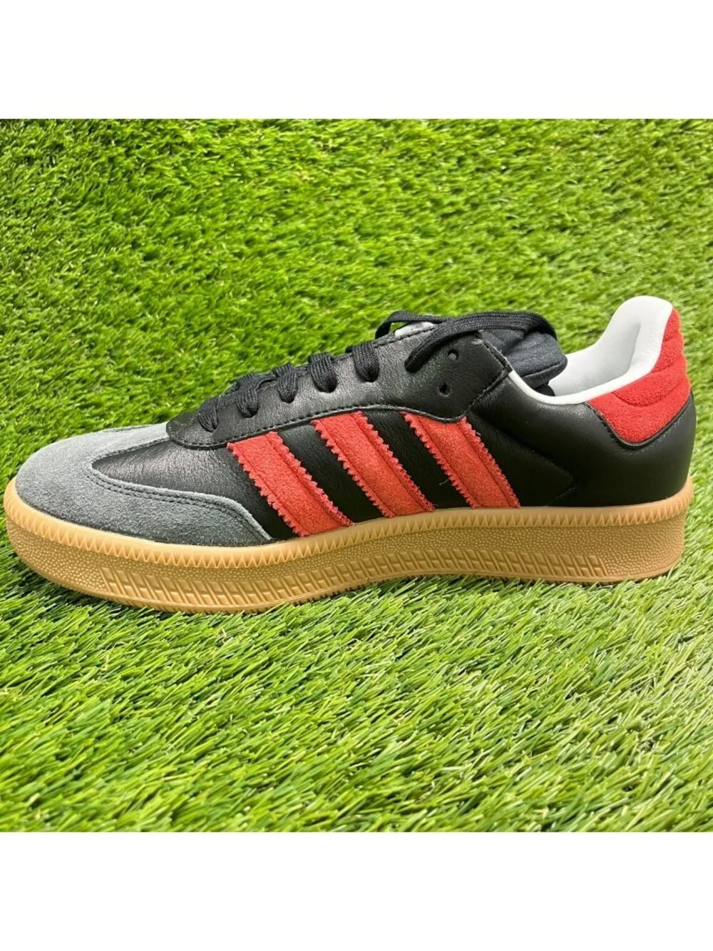 Adidas Samba XLG Mens Size 9 Black Red Gum Athletic Leather Shoes Sneakers